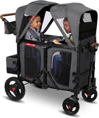 Stroller Wagon, 4 Seater Wagon Stroller for Kids with Low Sides, Baby Stroller Wagon, Quad Stroller