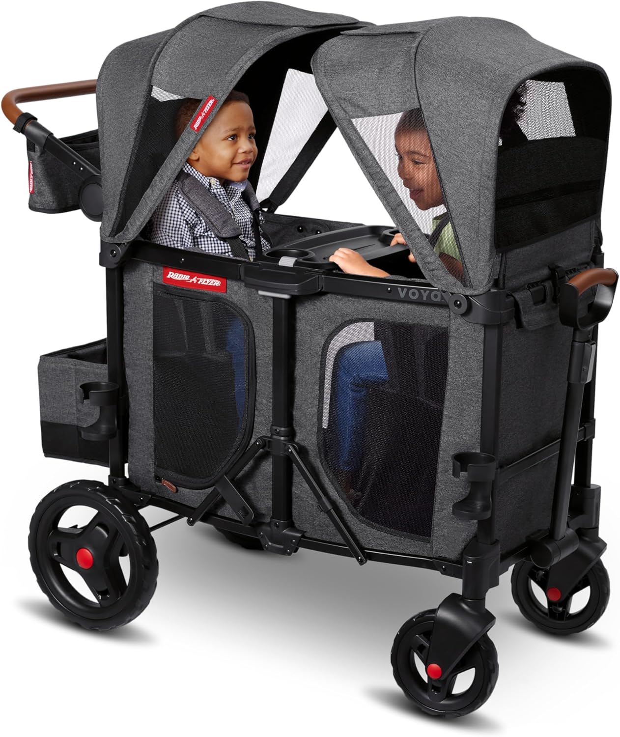 Stroller Wagon, 4 Seater Wagon Stroller for Kids with Low Sides, Baby Stroller Wagon, Quad Stroller