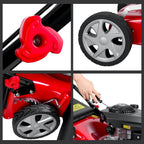 18" Lawn Mowers, 3 in 1 Self-Propelled Cordless Lawn Mower, 131cc Walk-Behind Push Gas Lawn-Mower with 50L Grass Bag, Heavy-Duty Gas Powered Lawnmower for Gardening Care Lawns Maintenance Yard Trimme