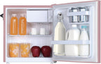 Frigidaire EFR176 Retro Compact Fridge with Chiller Mini Refrigerator with Built-in Bottle Opener for Office, Bedroom, Dorm Room or Cabin, 1.6 cu ft 16" D x 18" W x 18.5" H, Moonlight