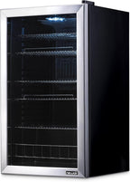 Beverage Refrigerator Cooler | 126 Cans Free Standing with Right Hinge Glass Door | Mini Fridge Beverage Organizer Perfect For Beer, Wine, Soda, And Cooler Drinks