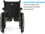 Lightweight Wheelchair for Adults With Swing-Back, Desk-Length Arms, Elevating Leg Rests; 18W" x 16"D Seat