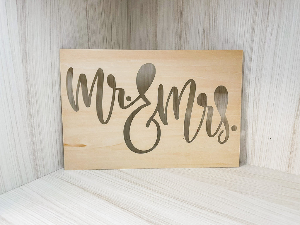 Wood Sign | Mr. & Mrs. | Cut-Out
