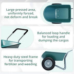 2025 2 Wheel Wheelbarrow  330 Pounds Capacity Yard Cart with Padded Handlebar  14 Inch Pneumatic Tires for High Stability  Ideal for Moving Soil  Plant Shrub  Gardening Tool  Easy Assembly