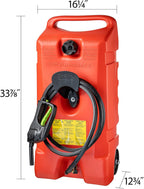 Scepter Duramax 14-Gallon Portable Fuel Tank with Pump & 10ft Hose – Red