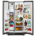 Whirlpool 36-Inch Wide Side-By-Side Refrigerator - 24 Cu. ft. Stainless Steel