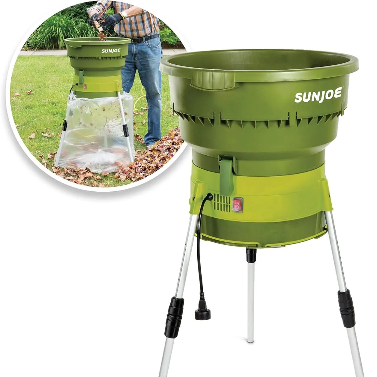 Sun Joe Electric Leaf Mulche up to 55-Gallons per Minute, Adjustable Control Dial