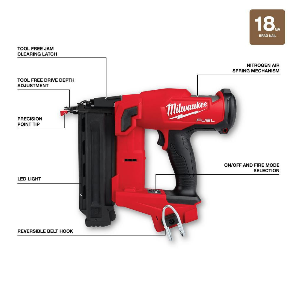 2024 Milwaukee M18 FUEL 18-Volt Lithium-Ion Brushless Cordless Combo Kit (10-Tool) W/(2) 5.0 Ah Batteries, (1) Charger, (2) Tool Bags