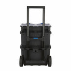 HART Stack System Mobile Tool Box, Modular Storage with Wheels, Telescopic Handle, Black & Blue