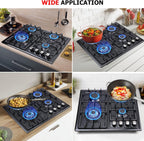 FORIMO Gas Cooktop 22Inch, Built in Gas Cooktop 4 Burners Stainless Steel Stove