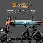 Jasion EB3 Electric Bike Adults 21mph, 500W Peak Motor, 270Wh Battery, Rear Suspension, 3 Levels Assist, 14" Folding Ebike for Adults and Teens, Complies to UL2849