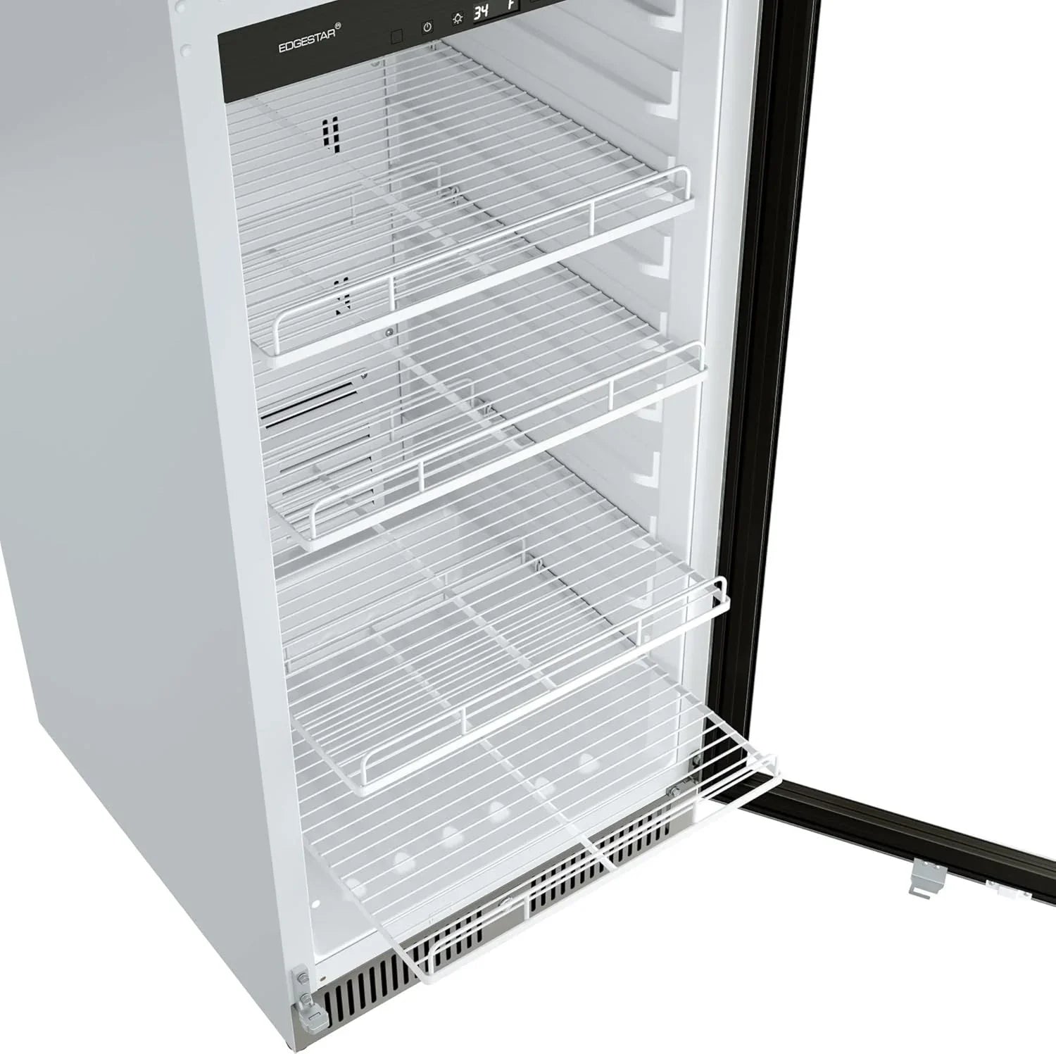 EdgeStar VBM101 22" Wide 10.1 Cu. Ft. Commercial Beverage Merchandiser – Stainless Steel, Temp Alarm, Reversible Door