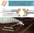 Dog Ramp for Beds - Adjustable up to 37" High Beds with Low Incline, Safety Rails & Anti-Slip Grip, for Small Dogs up to 50lbs - Solid Hardwood, Made in North America