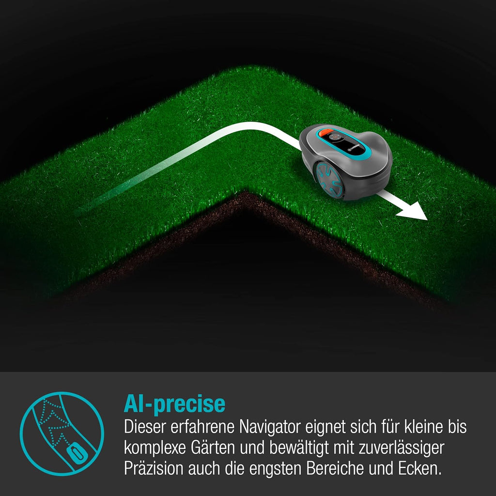 Gardena Robotmaaier SILENO minimo 500 m: intelligente grasmaaier met optimale connectiviteit, programmeerbaar met Gardena Bluetooth-app, DE-versie (15202-20)