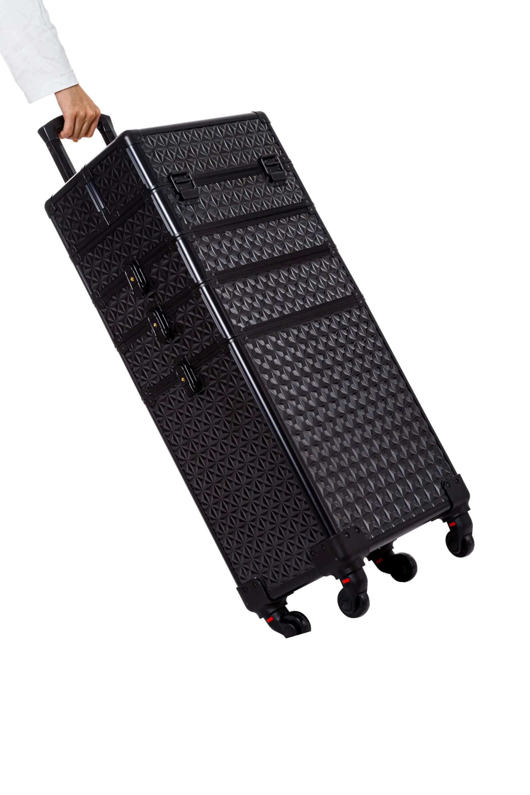 AROUS 5 in 1 Professional Makeup Train Case with 360° Swivel Wheels