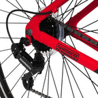 Hyper Men’s Spin Fit 700C Hybrid Bike, 21-Speed, Black/Red, Aluminum Frame