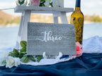 Table Number | Wood Plank Gray